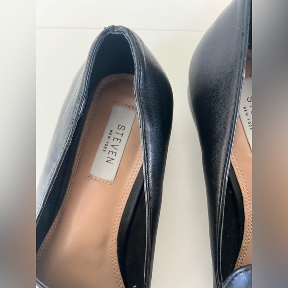 Steven By Steve Madden New York Verta Black Gold Bit Pointed Toe Flats Size 9 - Picture 6 of 13